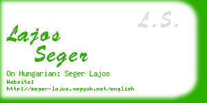 lajos seger business card